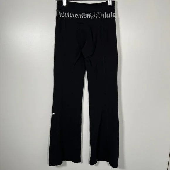 Vintage Lululemon Athletica Yoga Black Flare Pants Size 2 - Picture 2 of 5